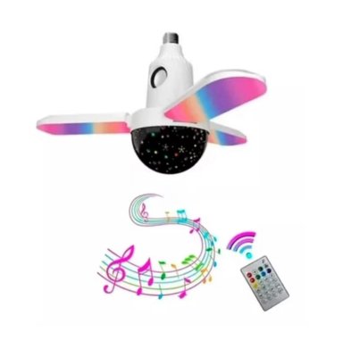 AMPOLLETA LED RGB CON PROYECTOR Y MUSICA BLUETOOTH CON CONTROL - 1
