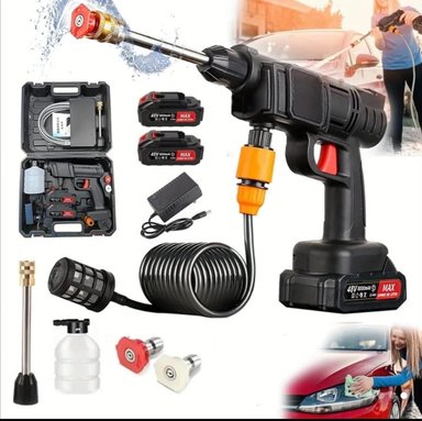 HIDROLAVADORA PORTATIL INALAMBRICA 48V POTENCIA RECARGABLE + 2 BATERIAS Y ACCESORIOS - 1