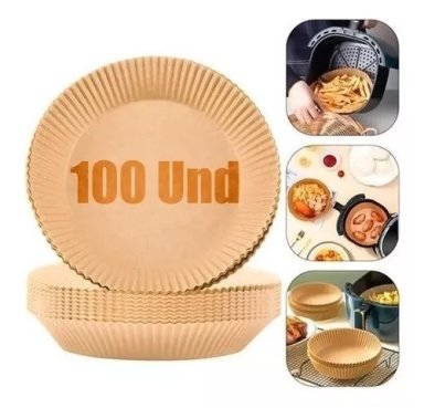 100 FORROS PAPEL AIRFRYER ANTIADHERENTE DESECHABLES 16CM - 1