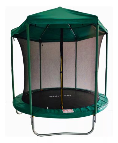 CAMA ELÁSTICA KIDSCOOL HI8FT-3W6P CON TECHO 8 PIES VERDE - 1