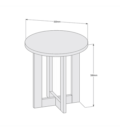 MESA LATERAL BE DESIGN REDONDA PERLA CARAMELO - 3