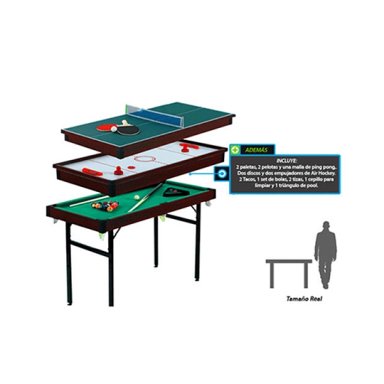MESA DE JUEGOS MULTIPLE 3 EN 1 - 5