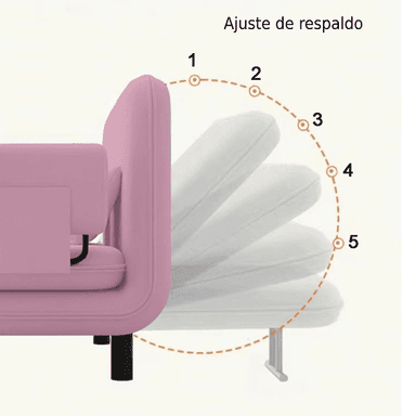 SOFA MINI CAMA INFANTIL 80CM ROSADO - 3