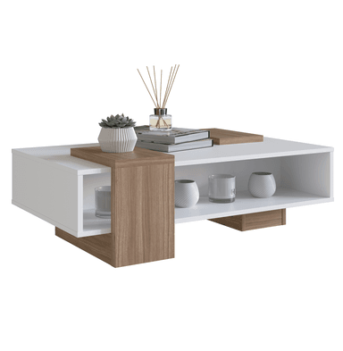 MESA DE CENTRO BLANCO CASTAÑO SENSE EMOVELL - 1