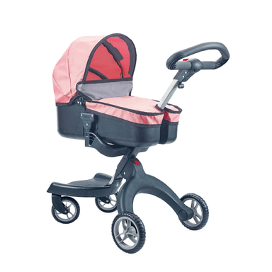 COCHE CUNA PASEO LUXURY ROSADO NEGRO - 1