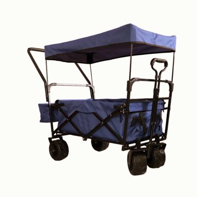 CARRITO WAGON PLEGABLE CON TECHO AZUL - 4
