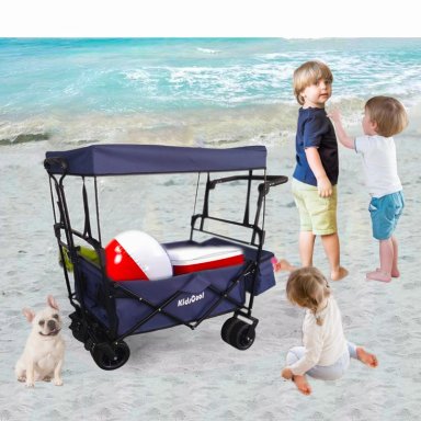 CARRITO WAGON PLEGABLE CON TECHO AZUL - 6