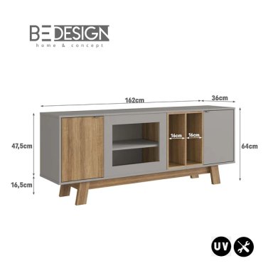 RACK PARA TV 65' GRIS/ MIEL - 4