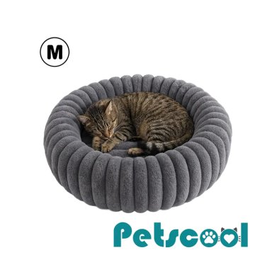 CAMA NIDO DONUT ANTI ANSIEDAD TALLA M PETSCOOL GRIS 60CM - 3