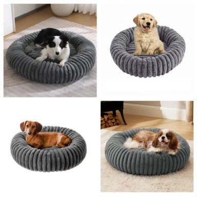 CAMA NIDO DONUT ANTI ANSIEDAD TALLA M PETSCOOL GRIS 60CM - 4