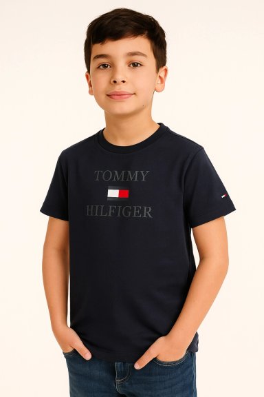 POLERA ALGODÓN NIÑO TOMMY HILFIGER AZUL MARINO - 1
