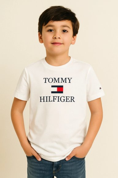 POLERA ALGODÓN NIÑO TOMMY HILFIGER BLANCO - 1