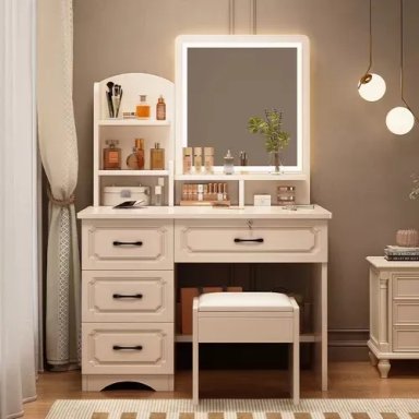 TOCADOR CON ESPEJO 80X40X137CM 4 CAJONES - 1