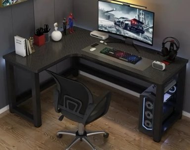 ESCRITORIO MESA GAMER NEGRO 120X60X75CM - 2
