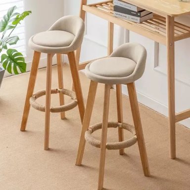 PACK 2 SILLA PISO BAR ALTURA REGULABLE TABURETE RESPALDO ACOLCHADO - 1