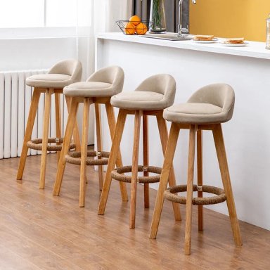PACK 2 SILLA PISO BAR ALTURA REGULABLE TABURETE RESPALDO ACOLCHADO - 2