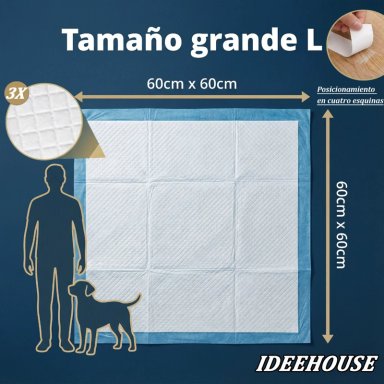 100 PAÑALES SABANILLAS MASCOTAS PERROS 60X60 CM - 8