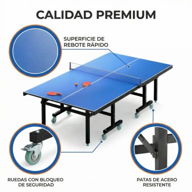 MESA DE PING PONG PLEGABLE PROFESIONAL - 4