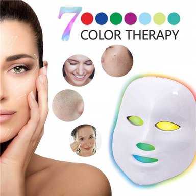 MÁSCARA DE TERAPIA DE LUZ FACIAL LED 7 COLORES FOTOTERAPIA - 2