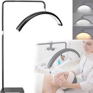 LAMPARA LED MEDIA LUNA ESTÉTICA PARA PESTAÑAS CEJAS CUTIS NEGRO - 1