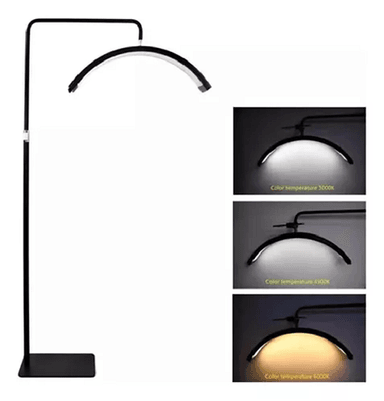 LAMPARA LED MEDIA LUNA ESTÉTICA PARA PESTAÑAS CEJAS CUTIS NEGRO - 2