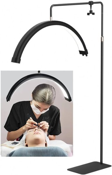 LAMPARA LED MEDIA LUNA ESTÉTICA PARA PESTAÑAS CEJAS CUTIS NEGRO - 4