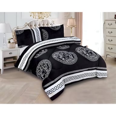 COBERTOR CHIPORRO NEGRO  2 PLAZAS +2 FUNDAS DE ALMOHADA - 1