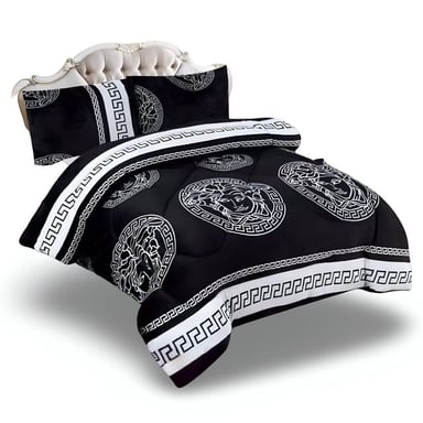 COBERTOR CHIPORRO NEGRO  2 PLAZAS +2 FUNDAS DE ALMOHADA - 2