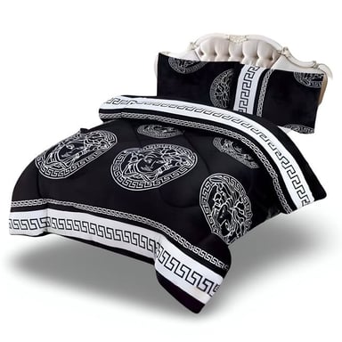 COBERTOR CHIPORRO NEGRO  2 PLAZAS +2 FUNDAS DE ALMOHADA - 3