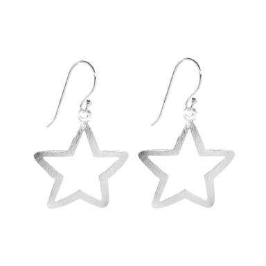 Conjunto de Plata Con Figuras de Estrellas Satinadas - 2