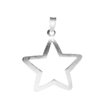 Conjunto de Plata Con Figuras de Estrellas Satinadas - 3