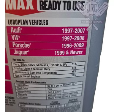 PRESTONE ANTIFREEZE/COOLANT 50/50 COLOR ROSADO 3.75 LITROS - 3