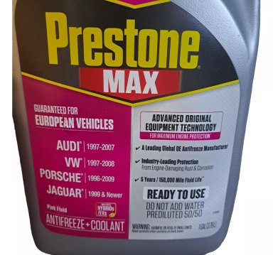 PRESTONE ANTIFREEZE/COOLANT 50/50 COLOR ROSADO 3.75 LITROS - 2