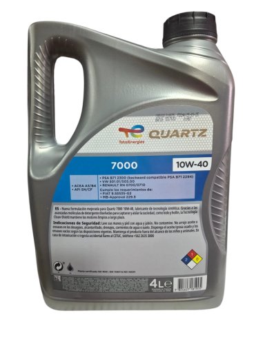 ACEITE DE MOTOR 10W40 TOTAL 4 LITROS DIESEL Y BENCINERO - 1
