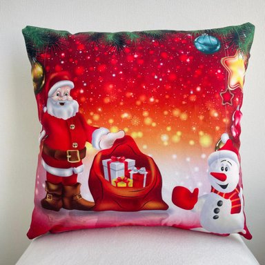 FUNDA COJÍN TODOHOGARSANTIAGODECHILE PACK 2 NAVIDEÑOS CON LUCES LED 10 45 X 45 CM ROJO - 1
