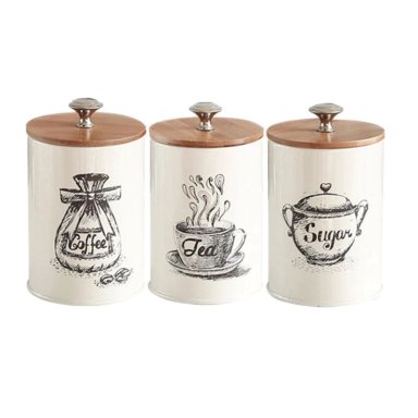 SET DE 3 CANISTER DE COCINA - DISEÑO DIBUJO - 1