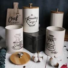 SET DE 3 CANISTER DE COCINA - DISEÑO DIBUJO - 3