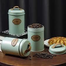 SET DE 3 CANISTER DE COCINA - DISEÑO VERDE AGUA - 5