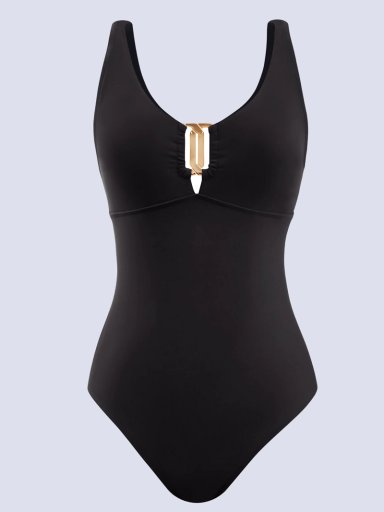 TRAJE DE BAÑO NEGRO CONTROL DE ABDOMEN CHAMELA 30755 - 10