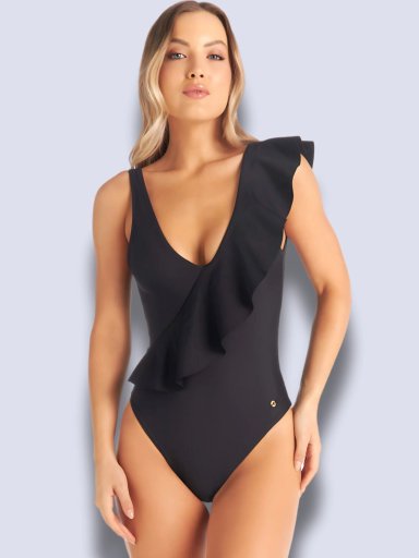 TRAJE DE BAÑO MUJER CHAMELA NEGRO BOLERO CONTROL DE ABDOMEN 42885 - 1
