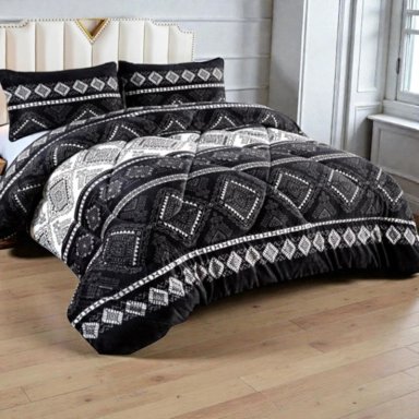 PLUMON PLUSH LISO CON CHIPORRO 2 PLAZAS + 2 FUNDAS ALMOHADA TAMAÑO 2 PLAZAS DISEÑO RS 9 - 1