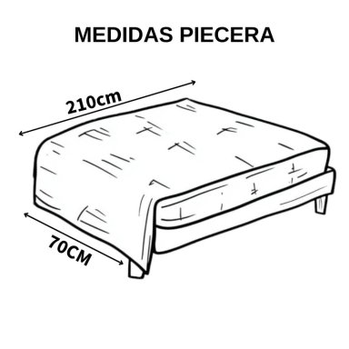 JUEGO DE PIECERA TEXTURIZADA MEDIDA 70X210CM PIE DE CAMA BEIGE - 2