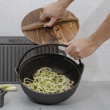 OLLA CON TAPA DE MADERA WAYU IRON CAST - 2
