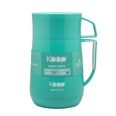 TERMO COMIDA PP 600ML KEEP -CELESTE - 1