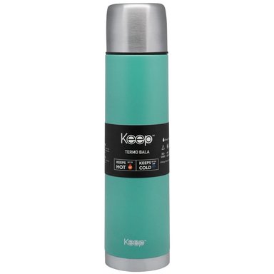 TERMO BALA 1.0L RUBBER KEEP -CELESTE - 1