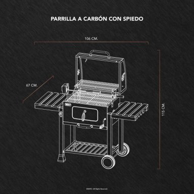 PARRILLA A CARBON CON SPIEDO - 3