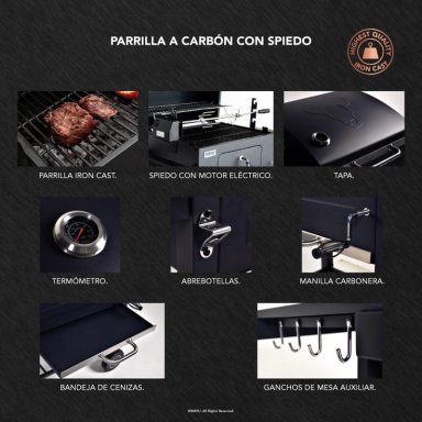 PARRILLA A CARBON CON SPIEDO - 4