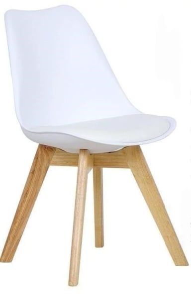 SILLA TULIP ACOLCHADA - BLANCA - 1
