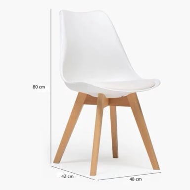 SILLA TULIP ACOLCHADA - BLANCA - 3