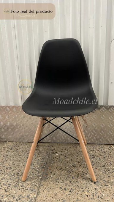 JUEGO DE COMEDOR EAMES ROUND 4P NEGRO - 2